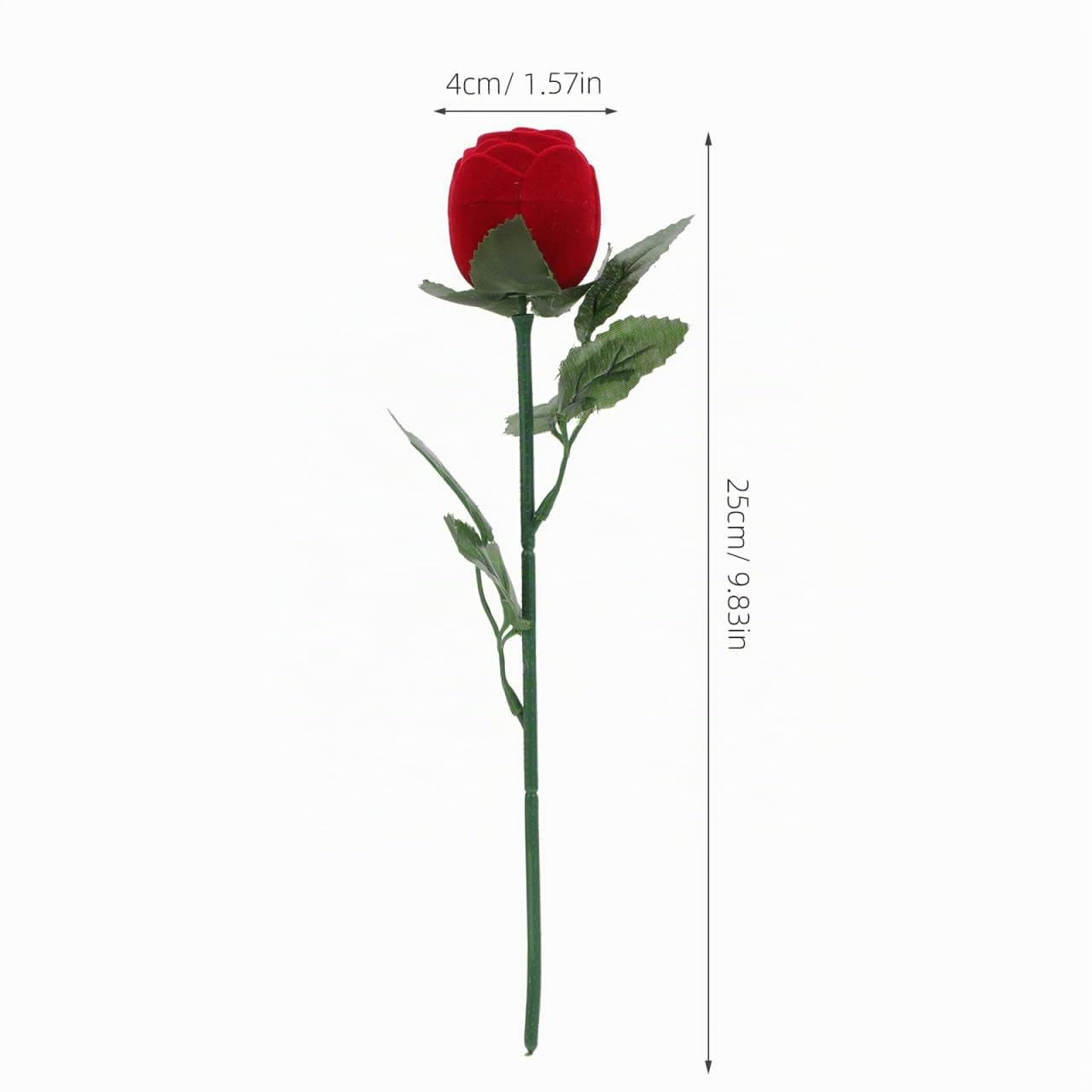 Alipis boîte à bagues rose rouge fleur lot 2