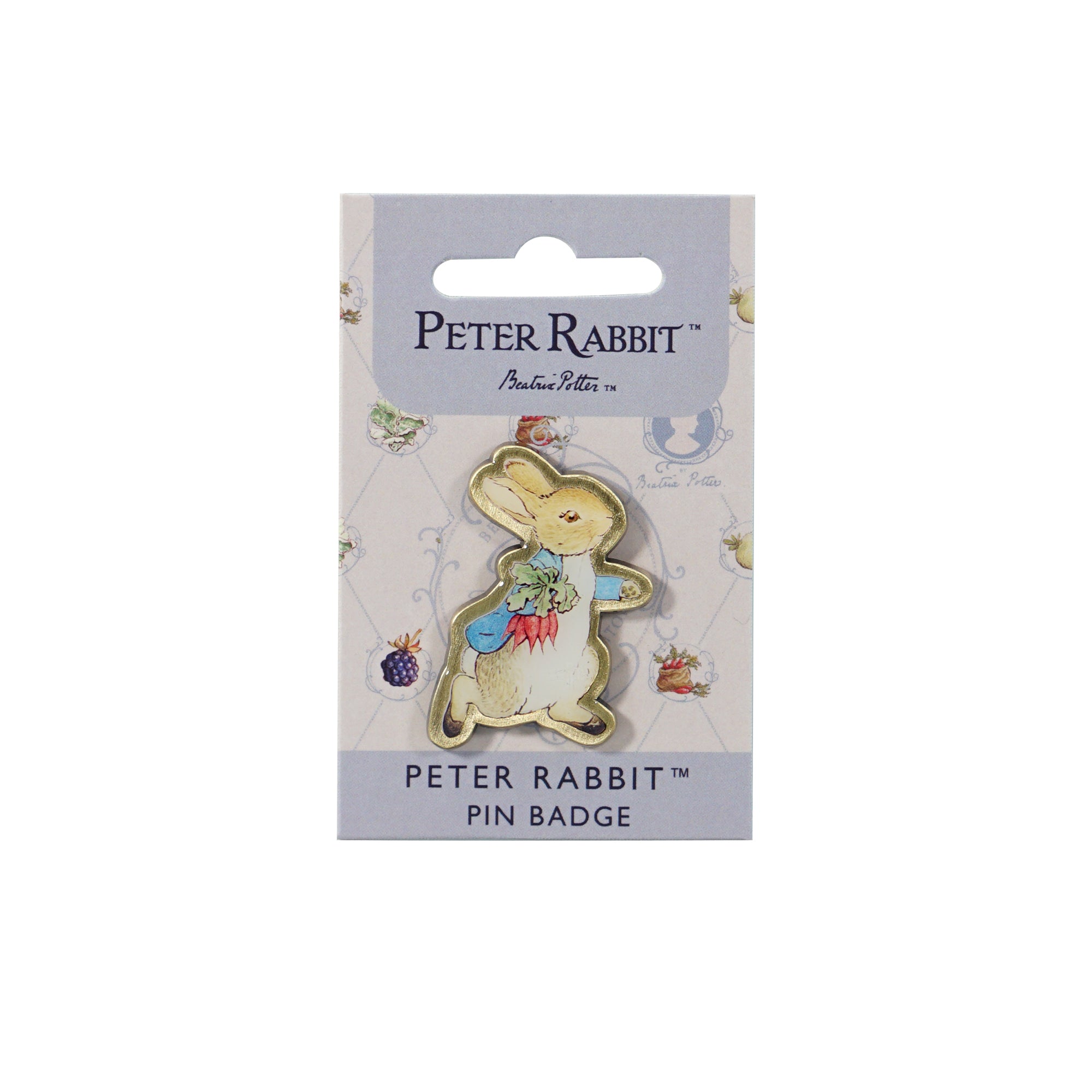 Pierre Lapin Radis pin's émail bleu