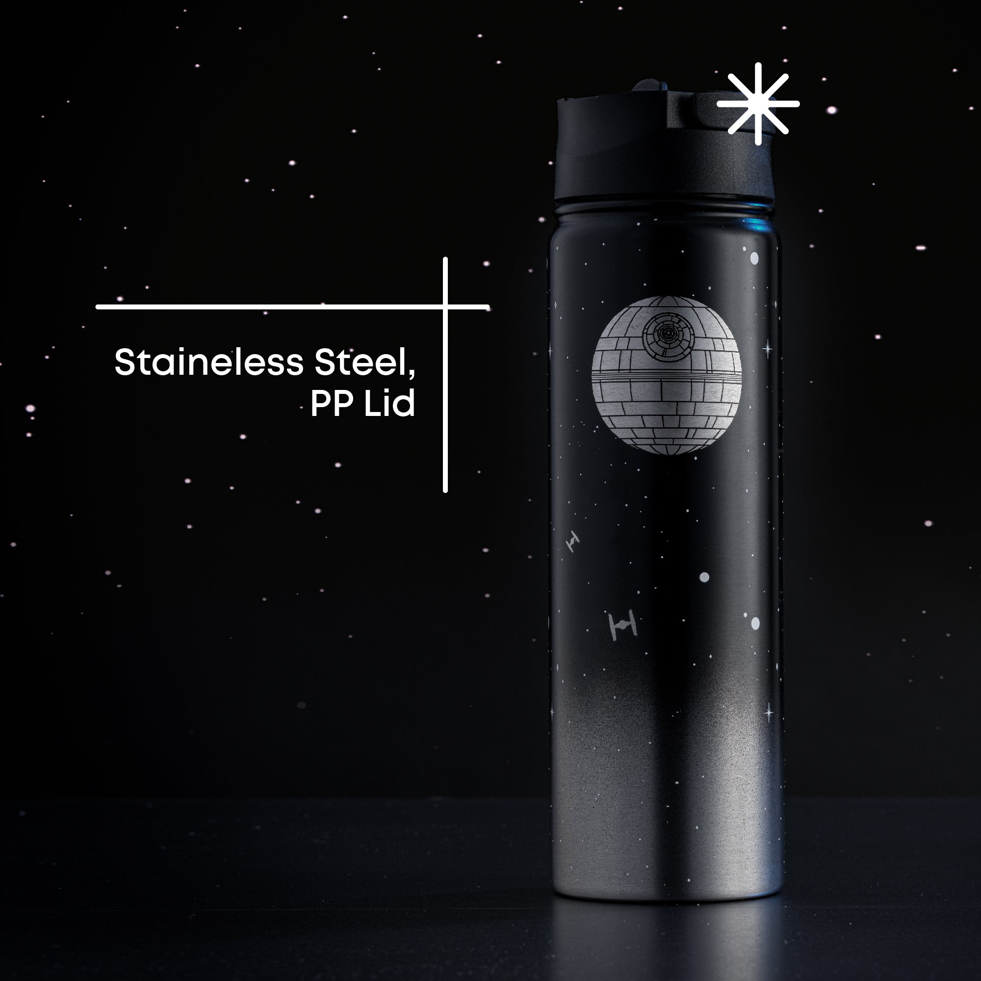 JoyJolt Star Wars Death Star gourde inox 65cl paille