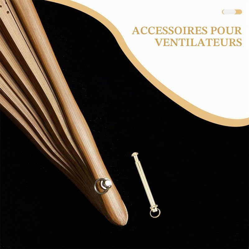 Alipis rivets éventail pliant inox doré lot 5