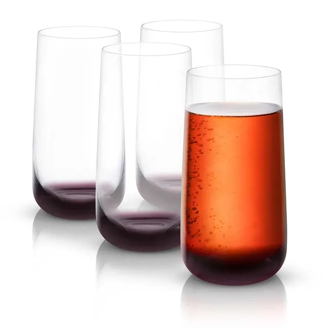 JoyJolt Black Swan Highball verre long drink lot 4 cristal