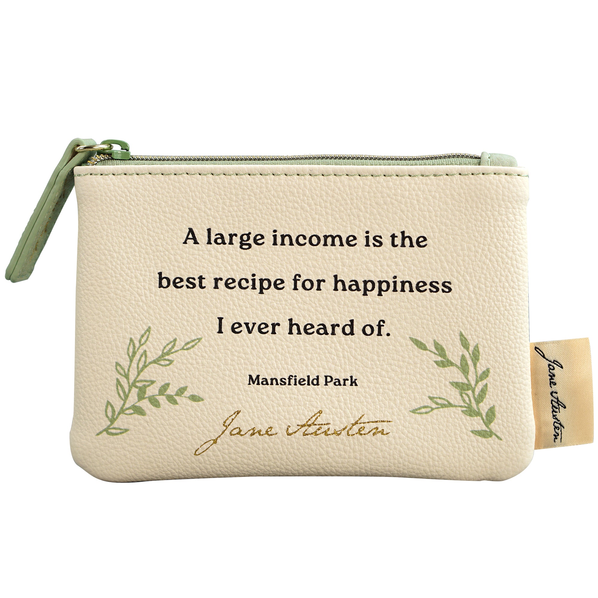 Jane Austen Quote porte-monnaie vegan cuir 9x13 cm