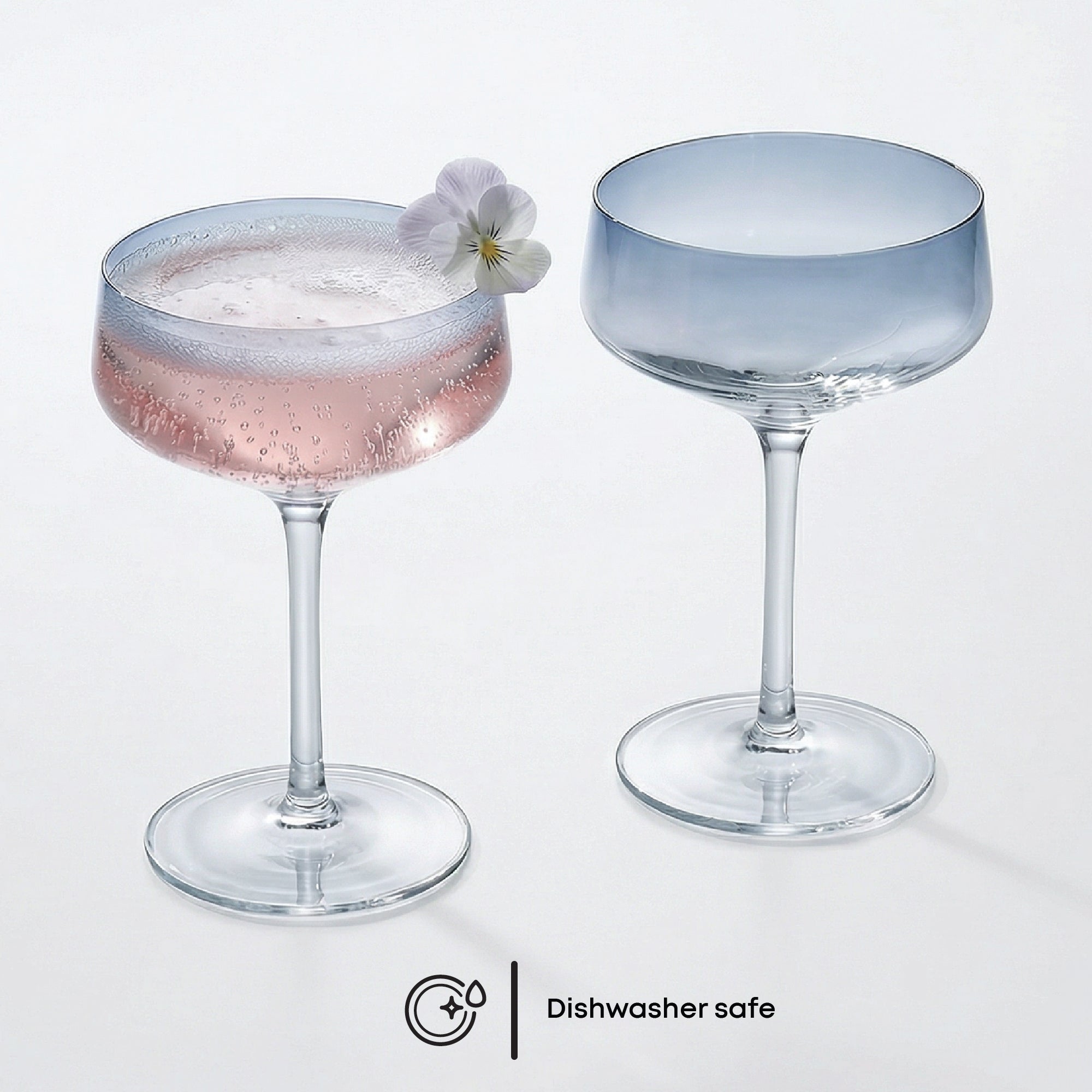 JoyJolt Sidney Blue Ombre coupes cocktail 24 cl lot 4