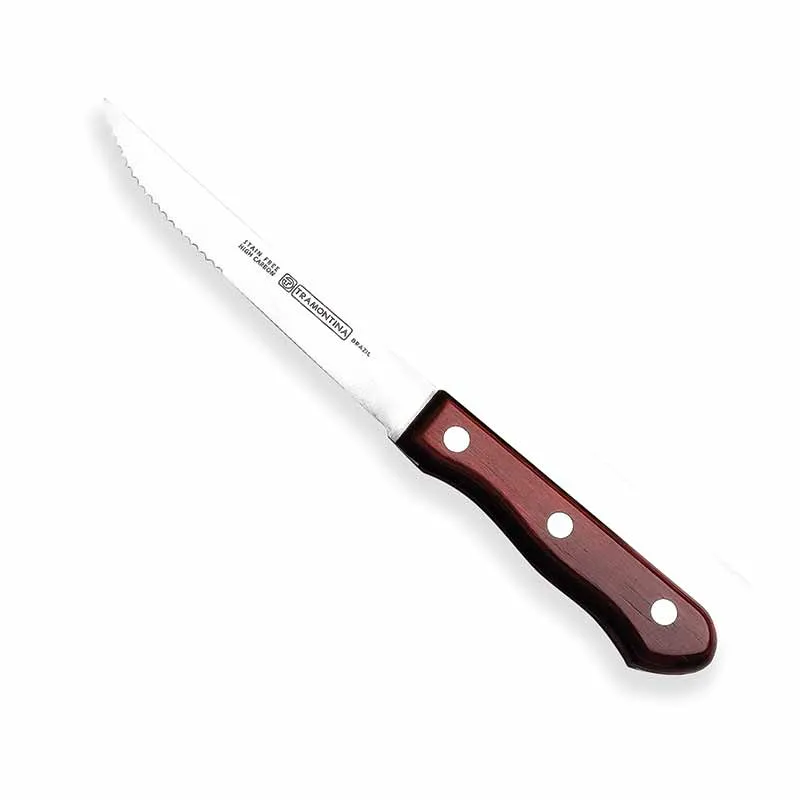Artis Polywood couteau à steak Full Tang rouge