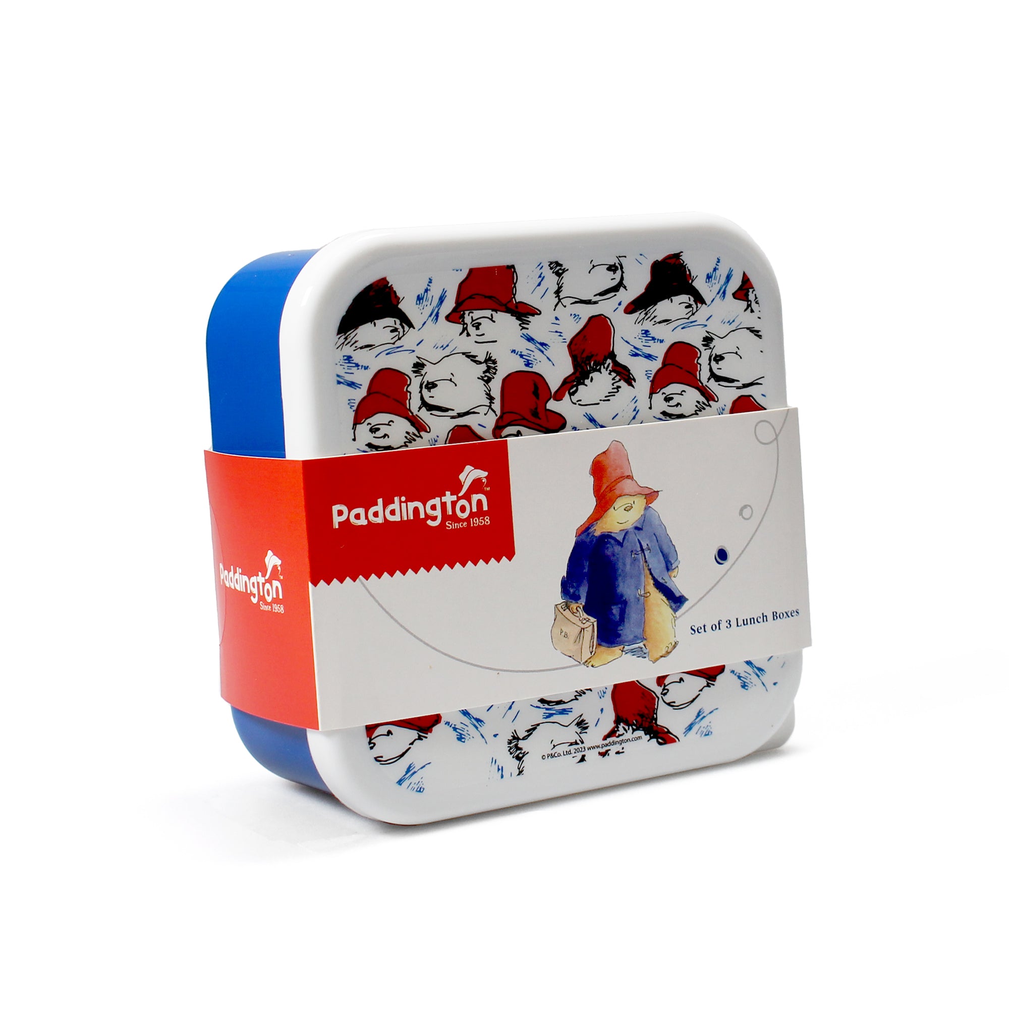 Paddington lot 3 boîtes goûter snack rouges sans BPA