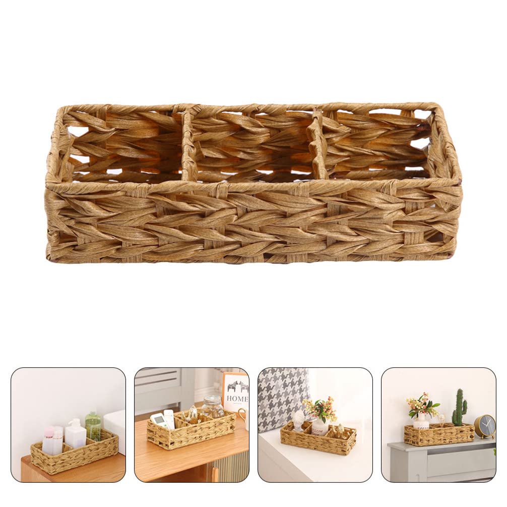 Alipis panier rangement tissé 3 compartiments 35 cm