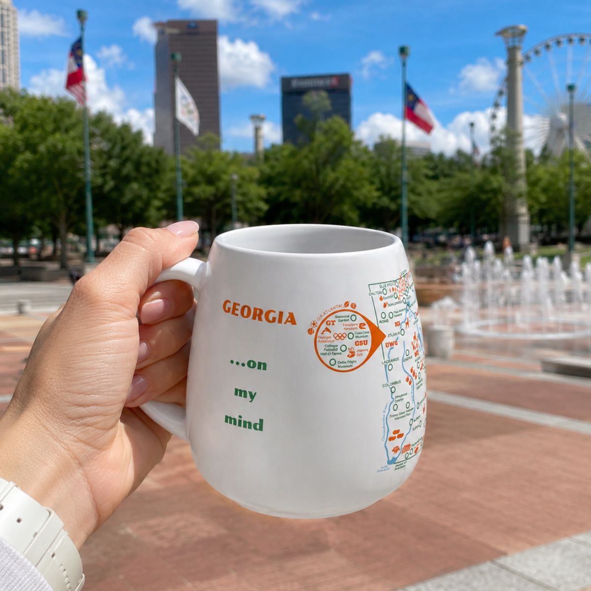 Trouvaille Global Georgia Map mug à colorier souvenir