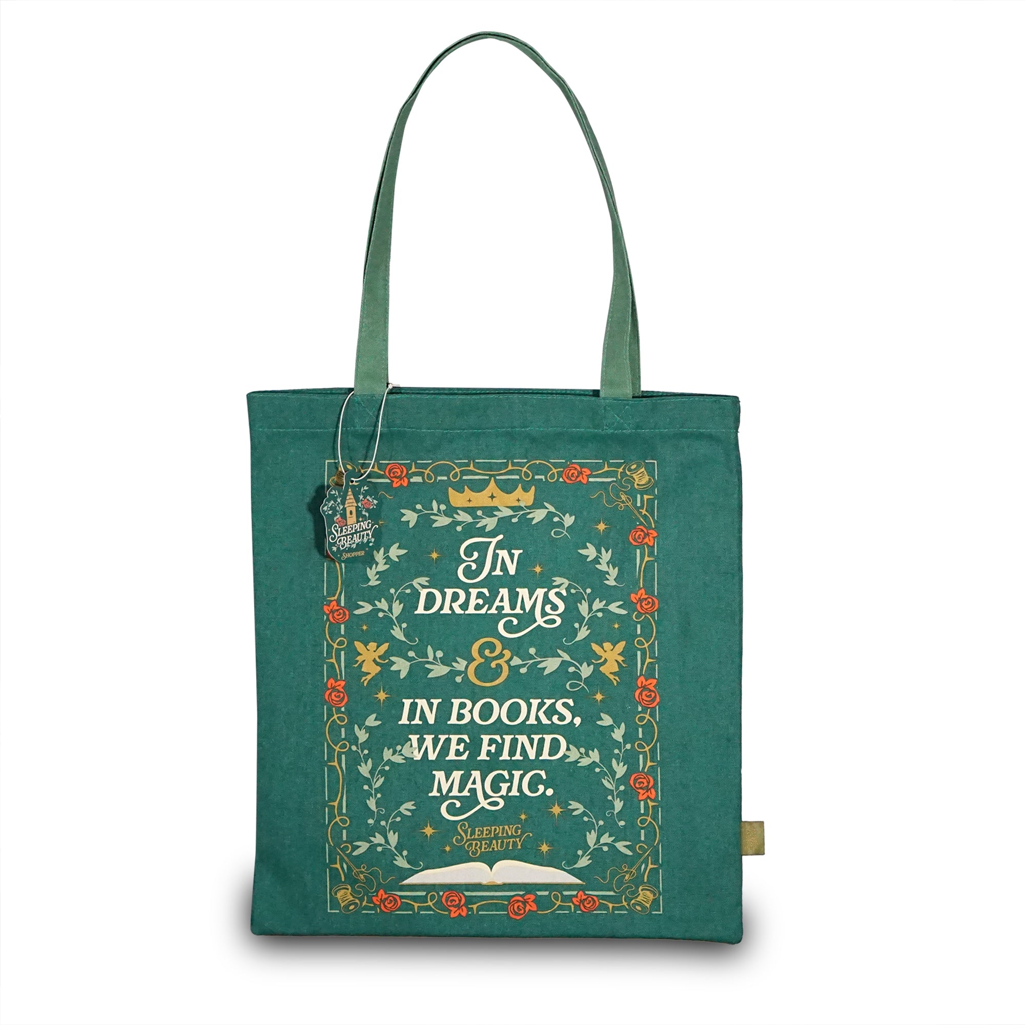 HMB Sleeping Beauty tote bag coton recyclé floral vert