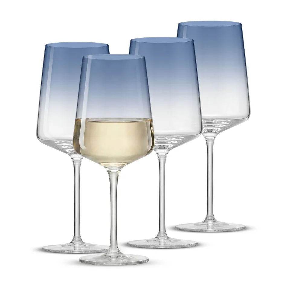 JoyJolt Sidney Blue Ombre verres à vin blanc lot de 4
