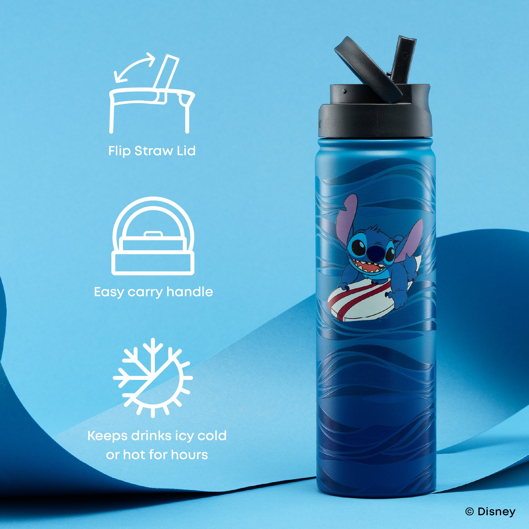 JoyJolt Stitch Surf's Up gourde inox 65 cl