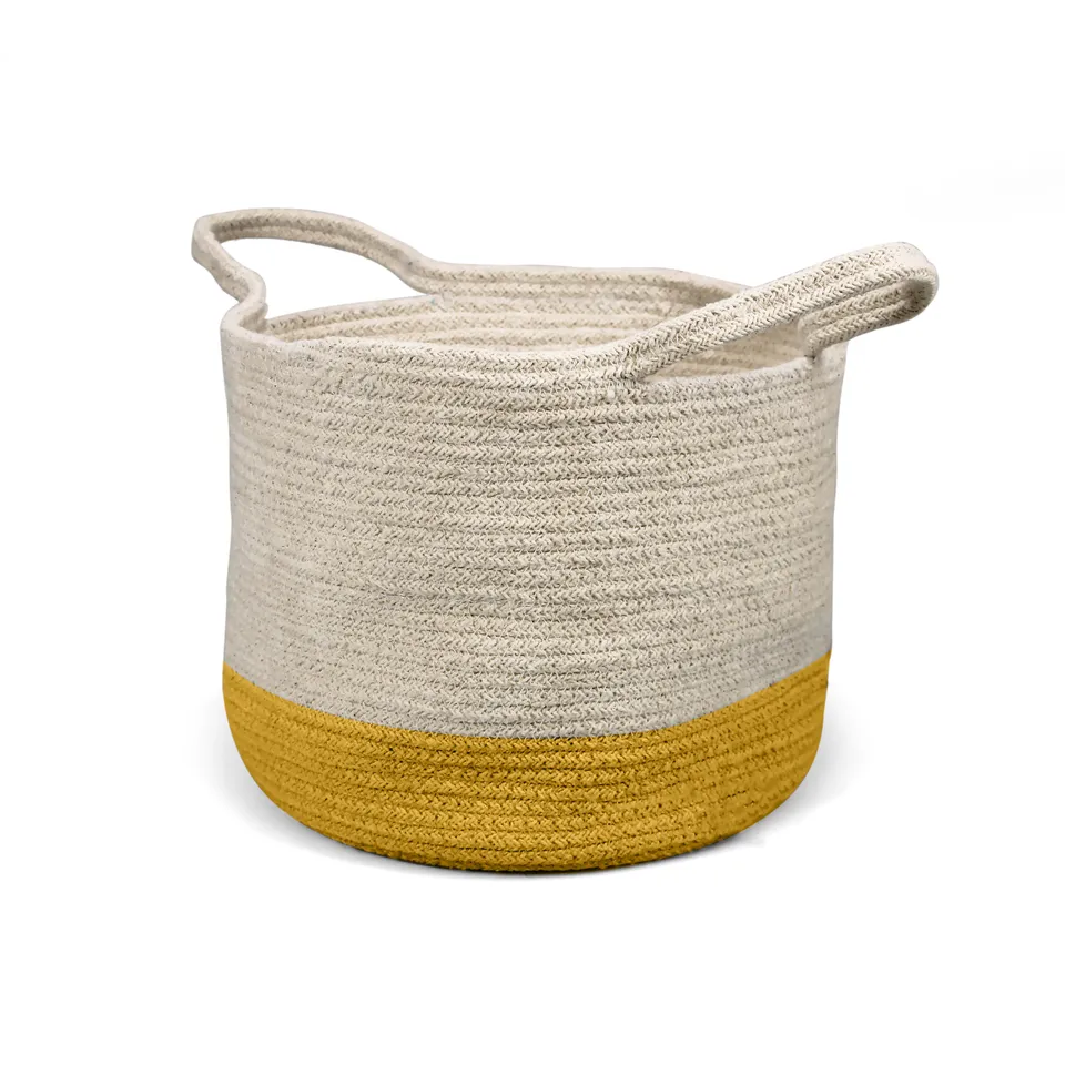 HMB Basket panier tissu 23 cm jaune coton