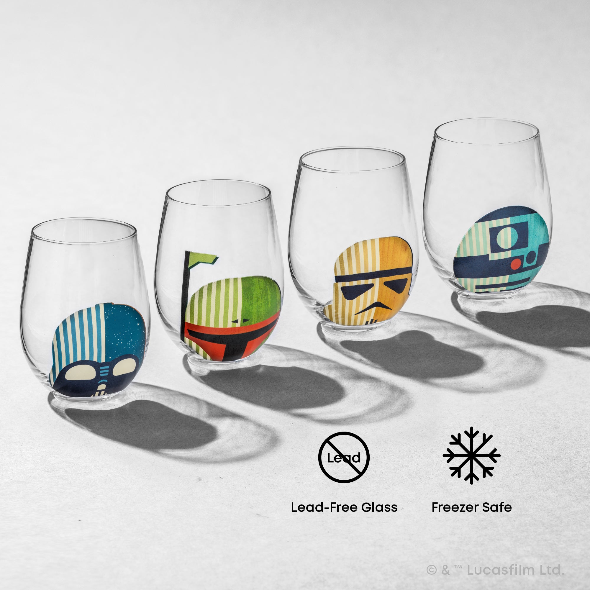 JoyJolt Helmet Hues verre 56 cl lot de 4 Star Wars