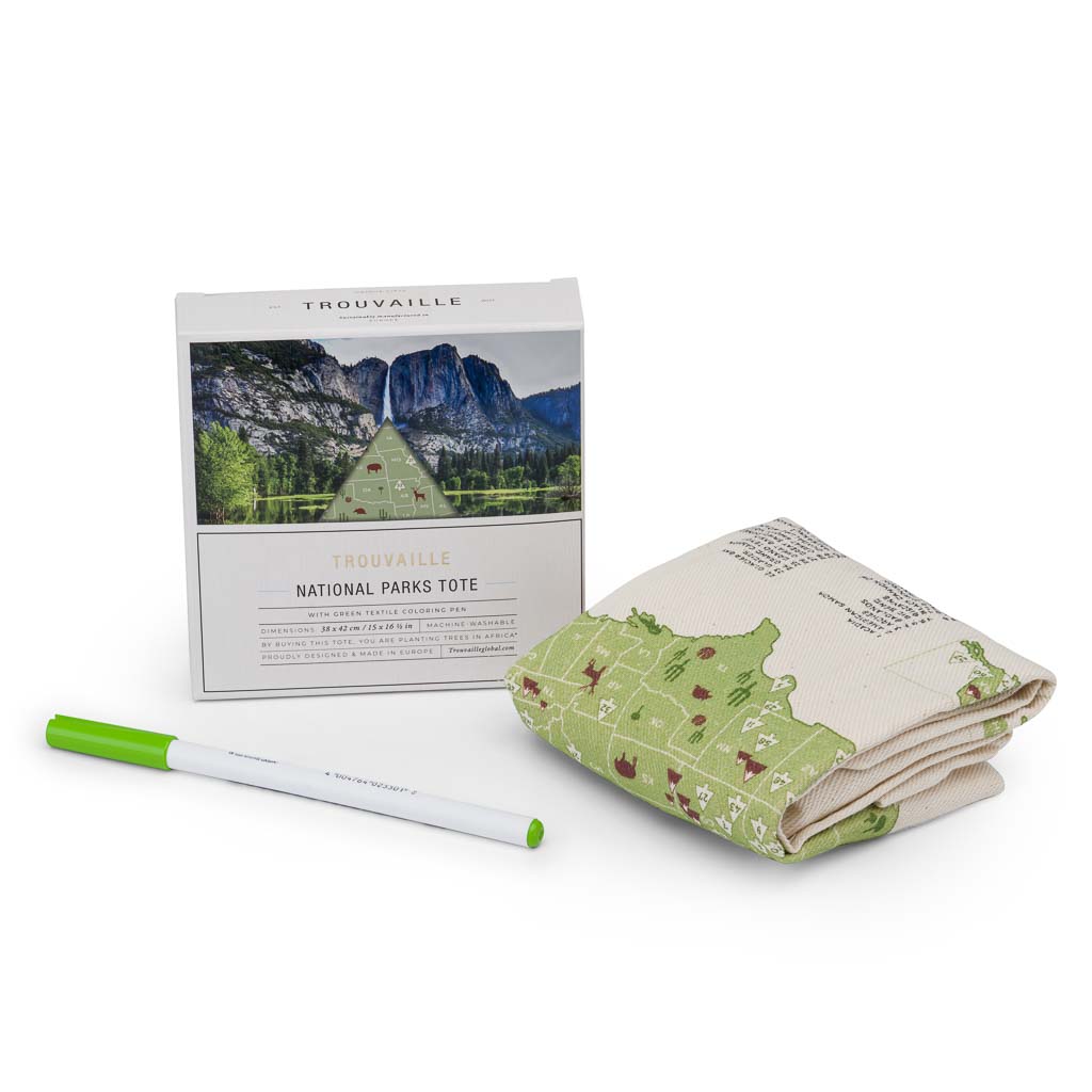 Trouvaille Global US National Parks tote bag à colorier