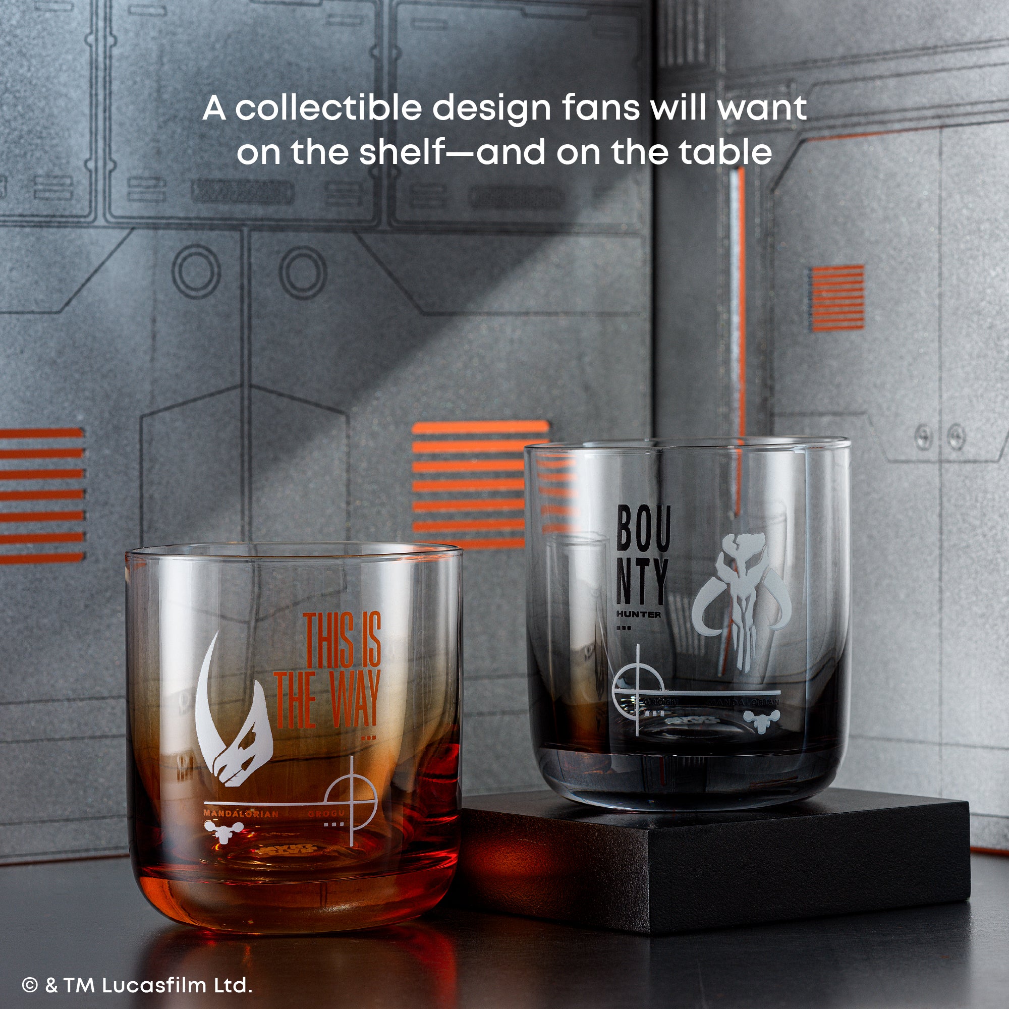 JoyJolt Star Wars Mandalorian verres courts lot de 2 30 cl