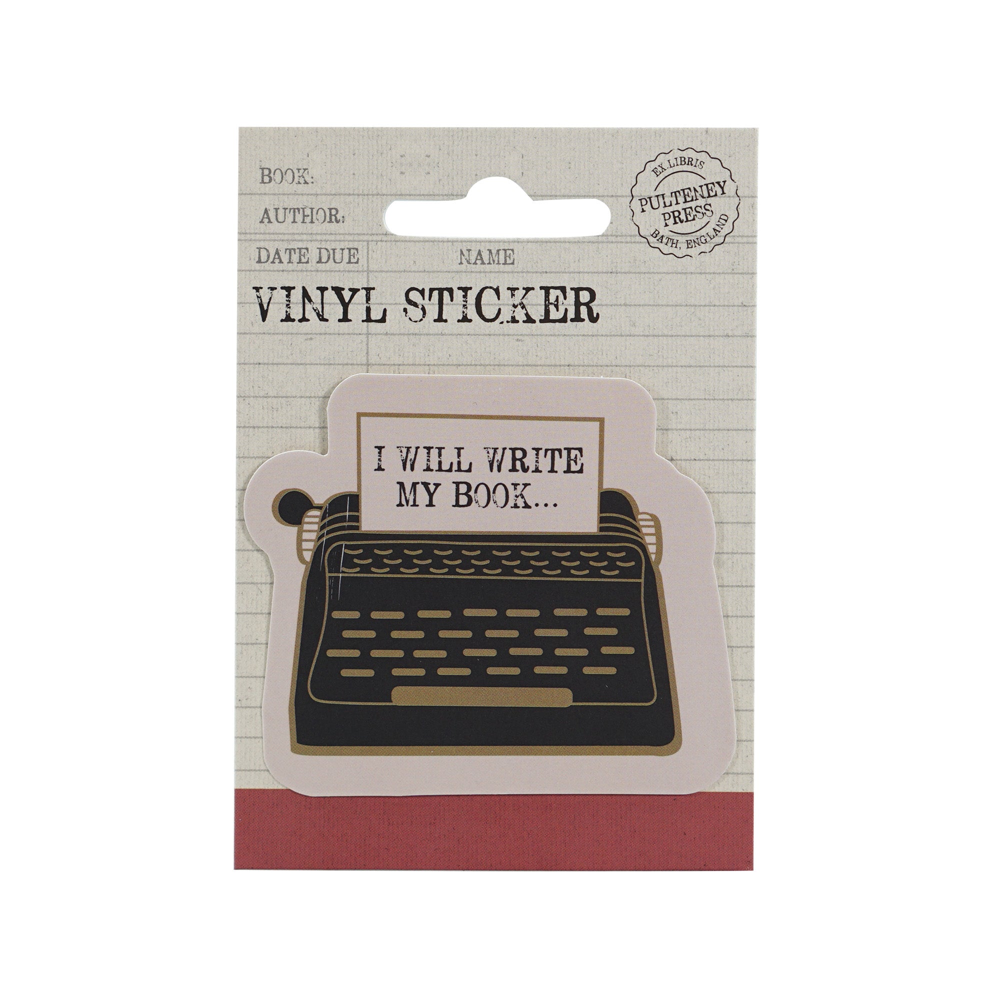 Pulteney Press I Will Write My Book VSPP05 sticker blanc
