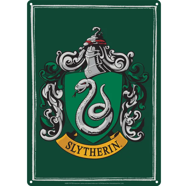 HMB Harry Potter Slytherin A5 plaque métal verte