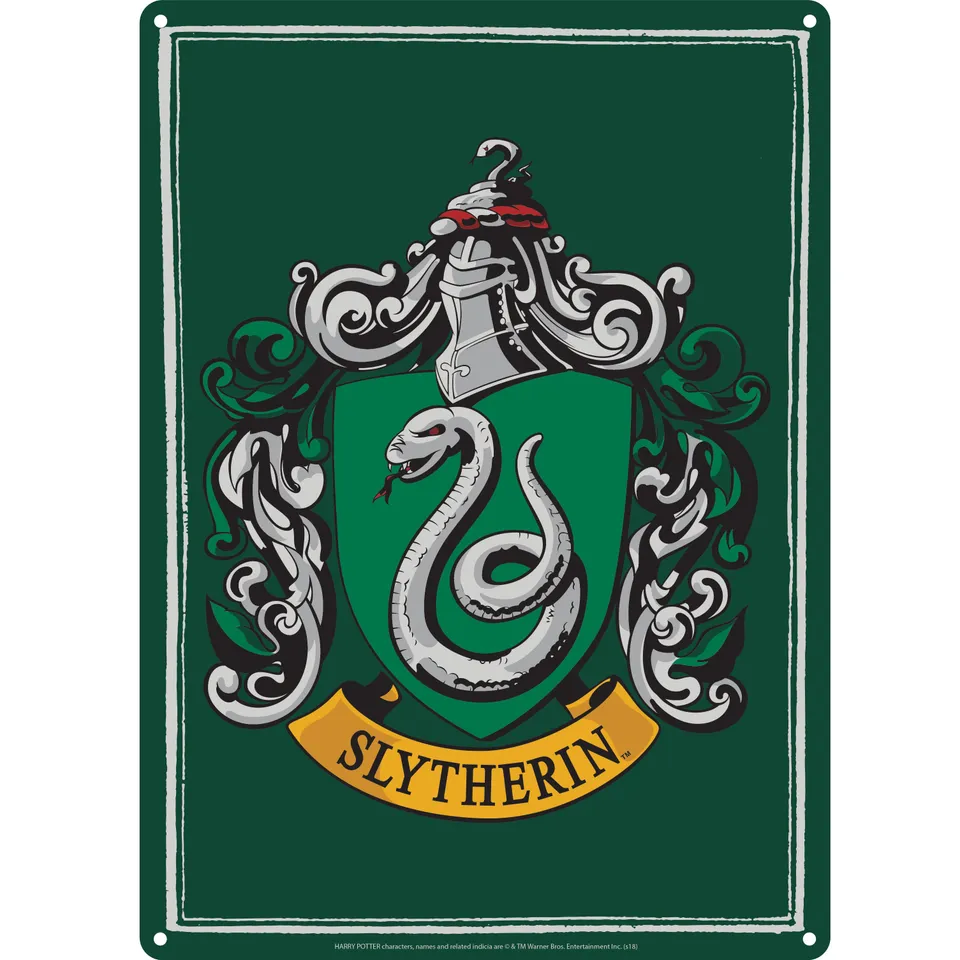 HMB Harry Potter Slytherin A5 plaque métal verte