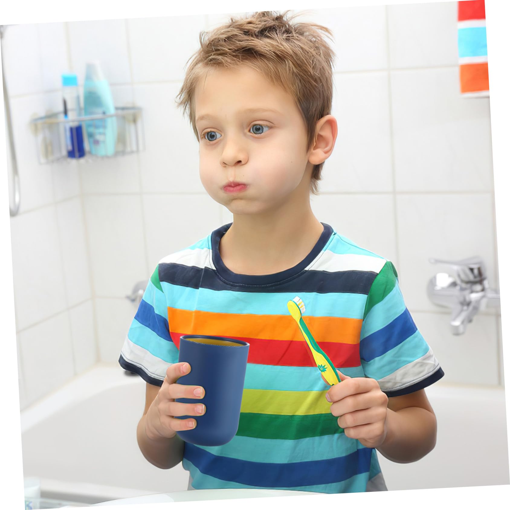 Alipis gobelets brosse à dents plastique x4 couleurs
