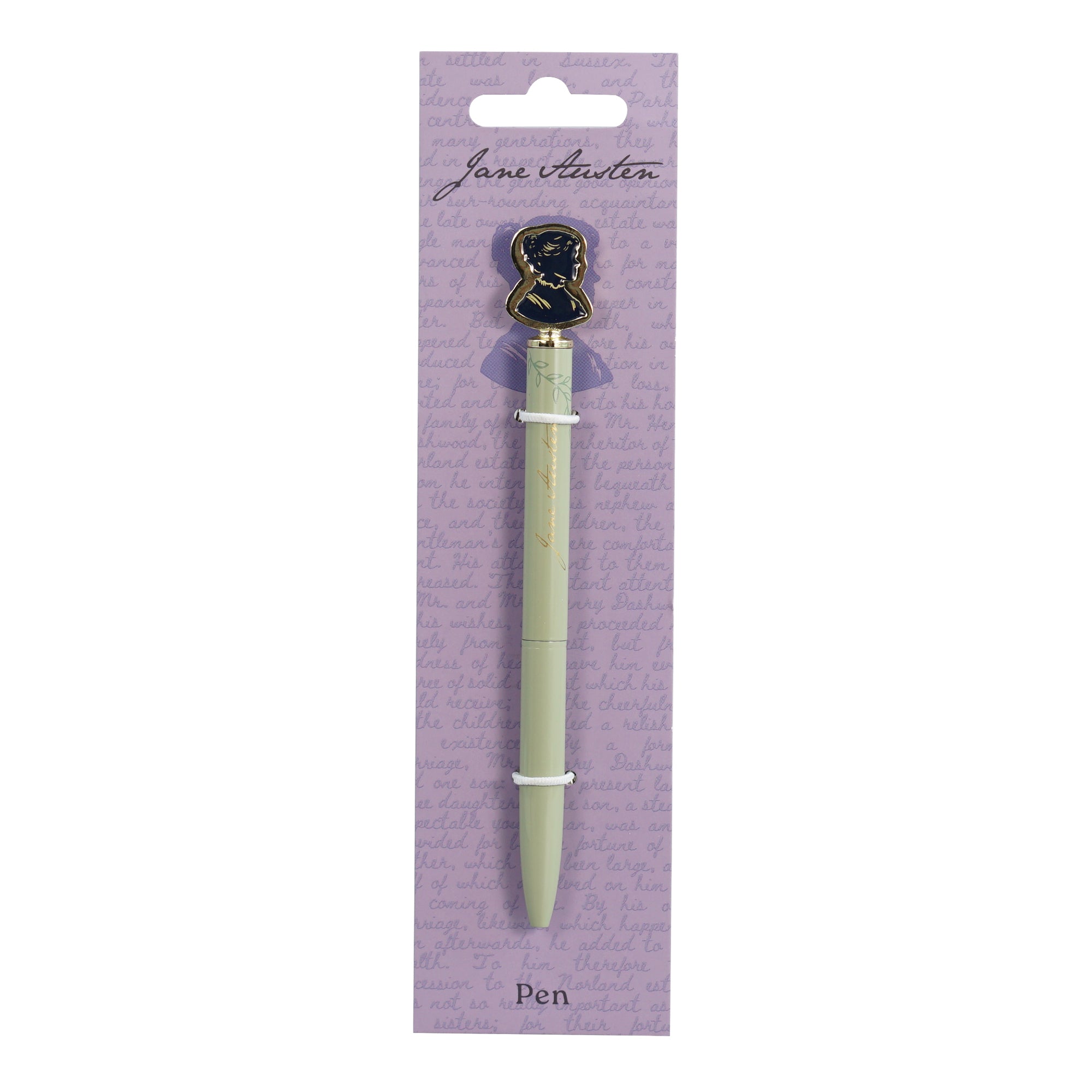 Jane Austen Silhouette stylo métal vert