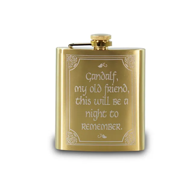 Seigneur Anneaux Gandalf flasque métal dorée 20 cl