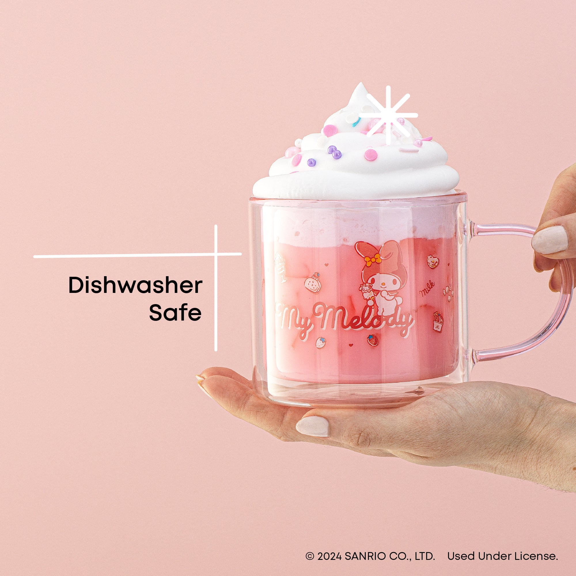 JoyJolt My Melody Mug Verre Double Paroi 40 cl