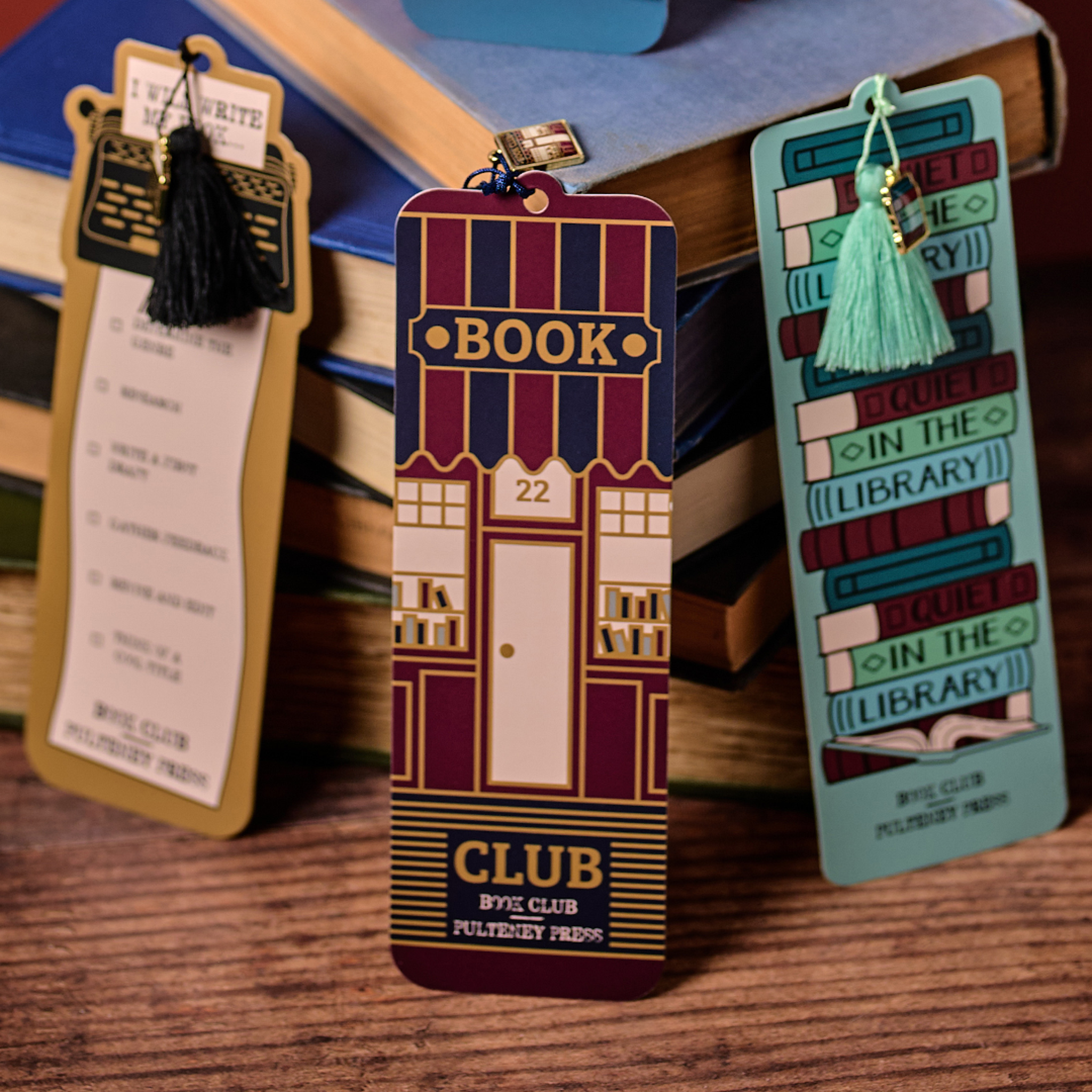 Pulteney Press Book Club marque-page papier bleu