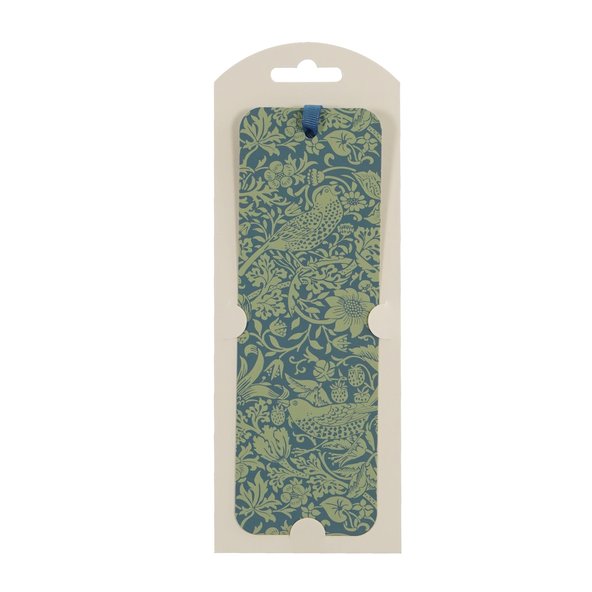 William Morris Strawberry Thief marque-page papier vert sauge
