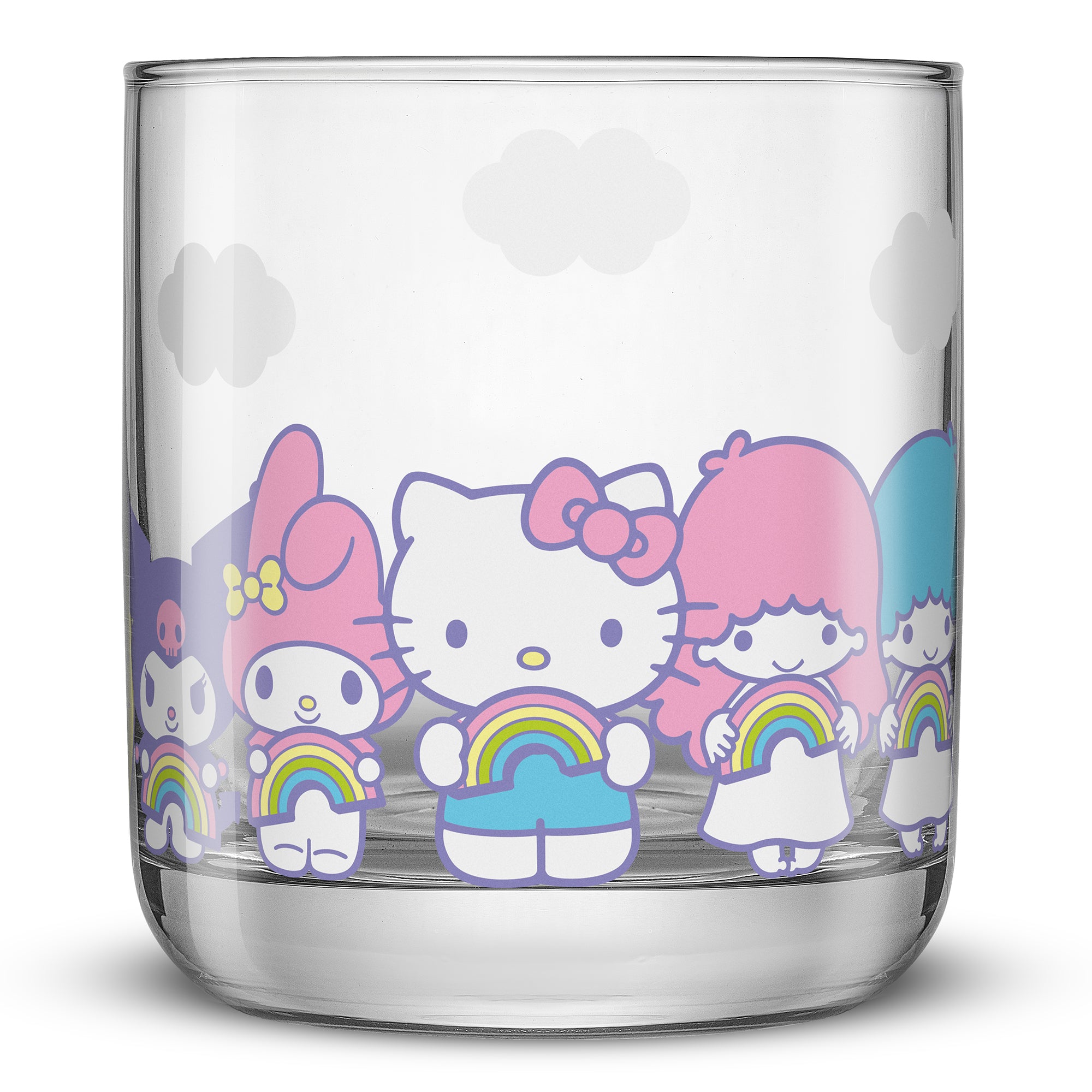 JoyJolt Hello Kitty Rainbow verre court lot 4 30 cl