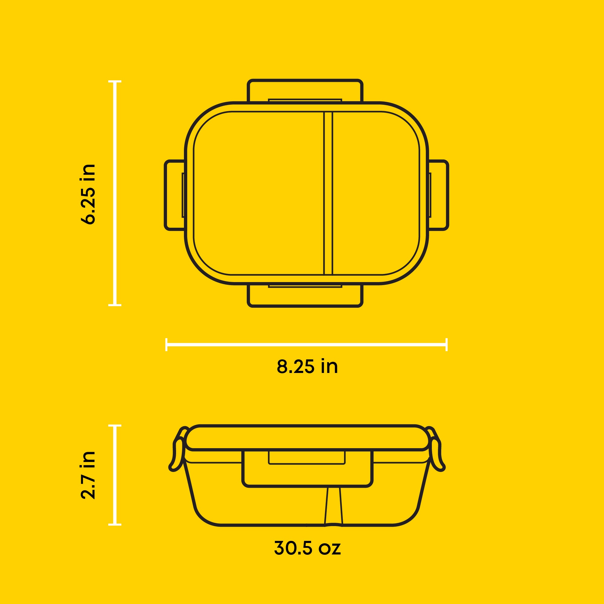 JoyJolt 2-Sectional boite verre repas lot 5 verre 90 cl 2 compartiments