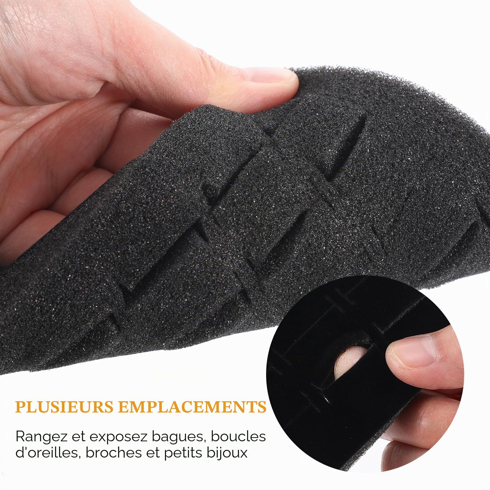 Alipis Insert Bijoux Mousse Éponge 100 Fentes Lot 5
