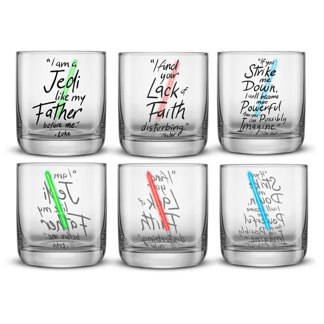 JoyJolt Star Wars Lightsaber Collection verres lot de 6 30 cl sans plomb