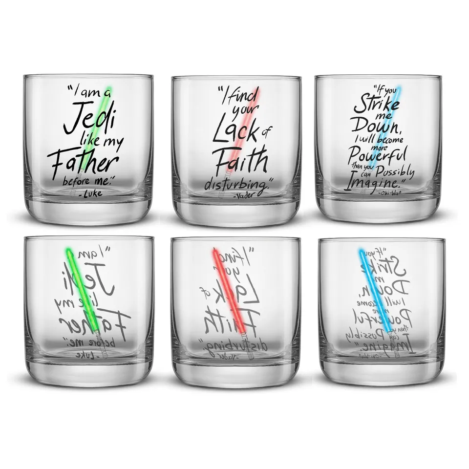 JoyJolt Star Wars Lightsaber Collection verres lot de 6 30 cl sans plomb