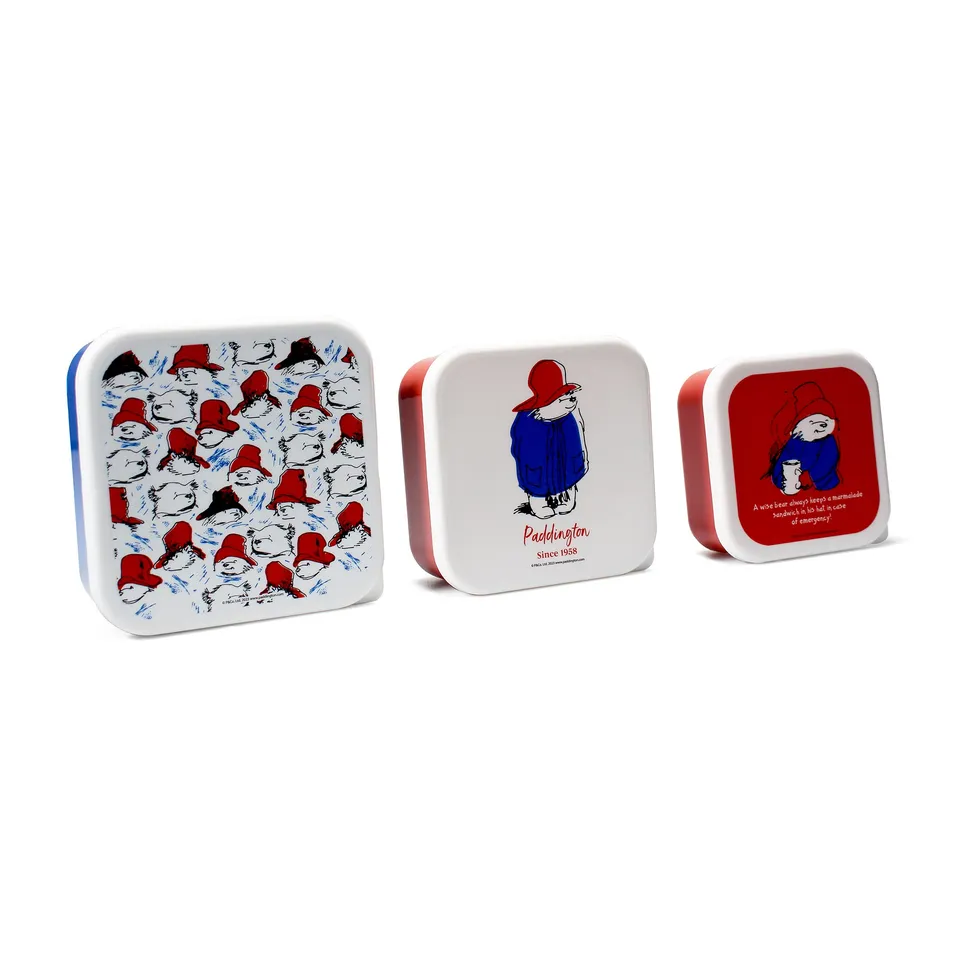 Paddington lot 3 boîtes goûter snack rouges sans BPA