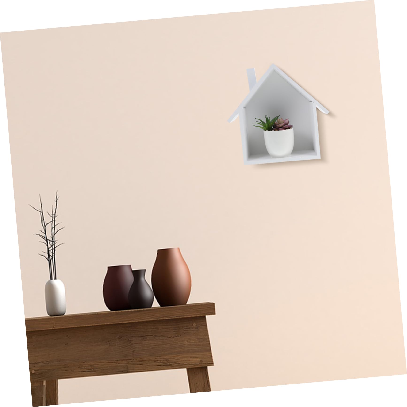 Alipis étagère murale maison bois blanche
