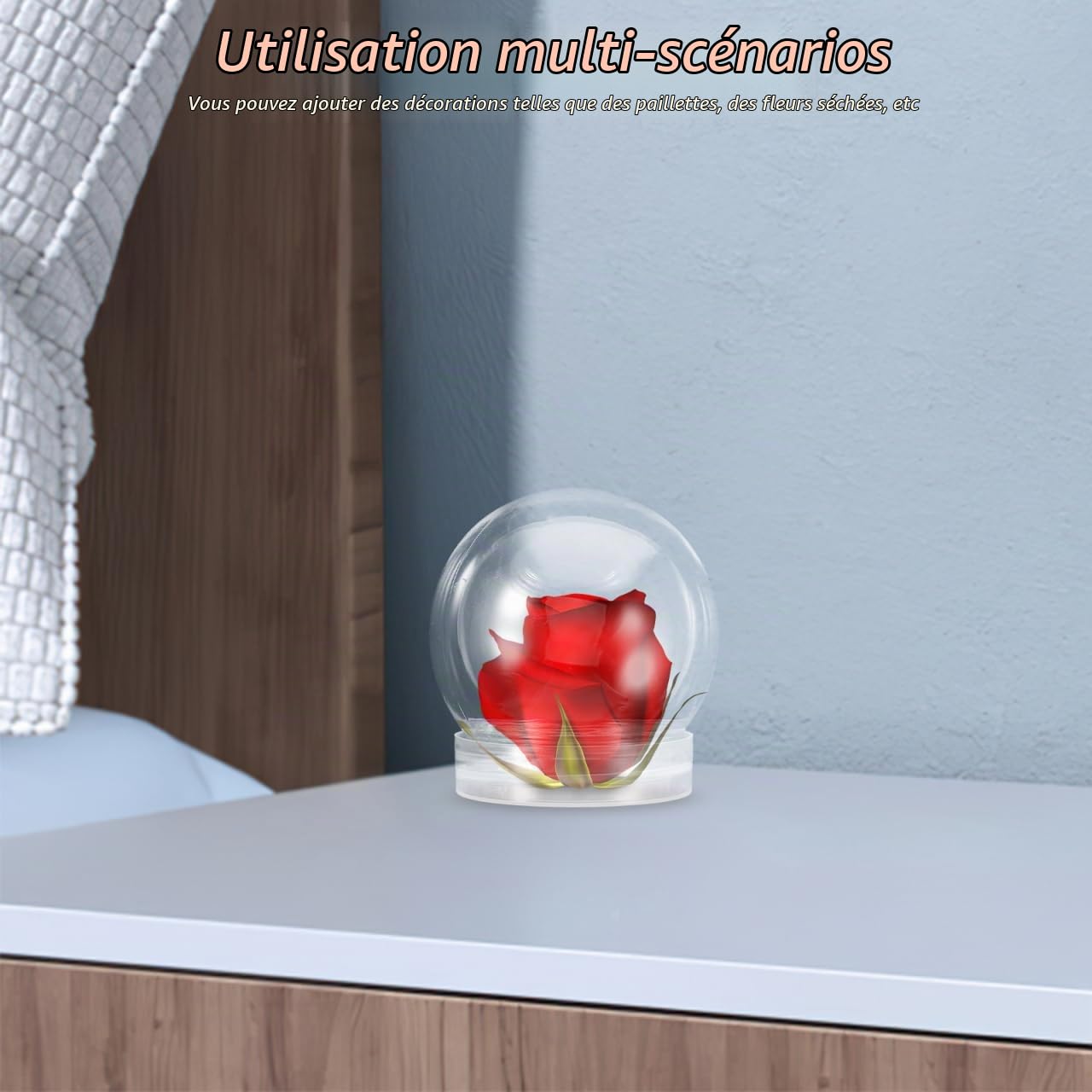 Alipis Boule a Neige DIY globe eau plastique 8x 7 cm