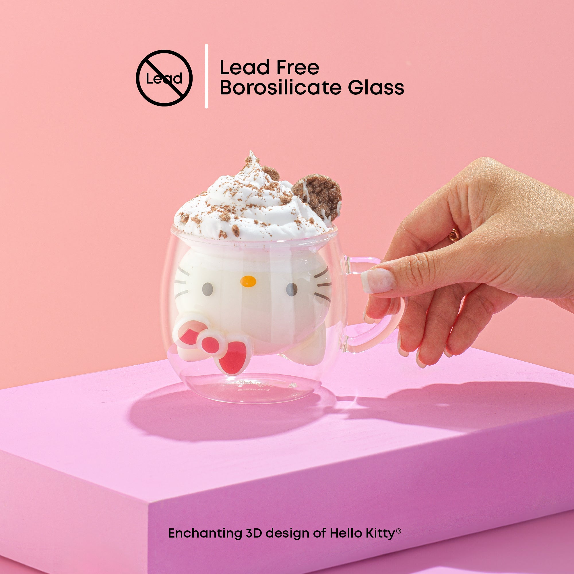 JoyJolt Hello Kitty 3D verre espresso double paroi 16 cl