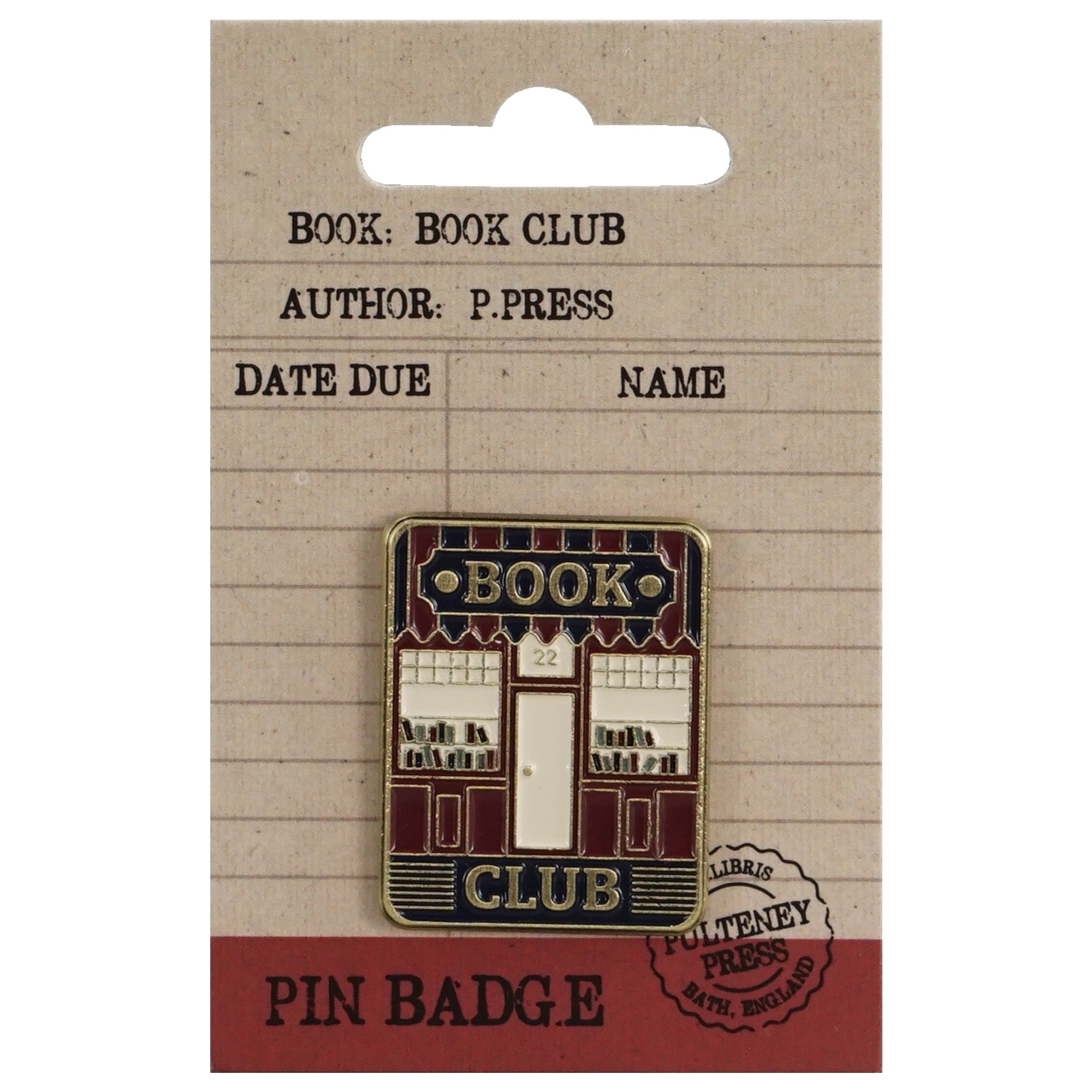 HMB Pulteney Press Book Club pin's émail rouge