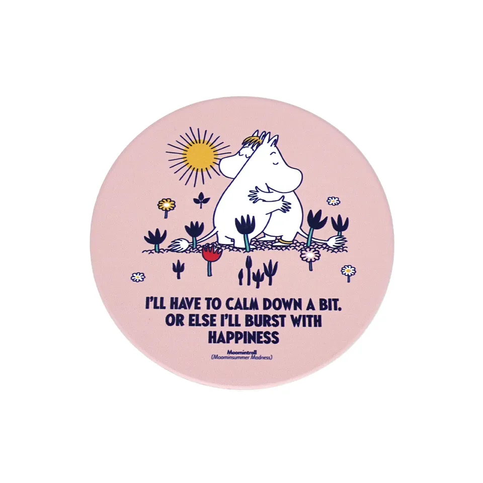 Moomin Hug sous-verre céramique rose 10 cm