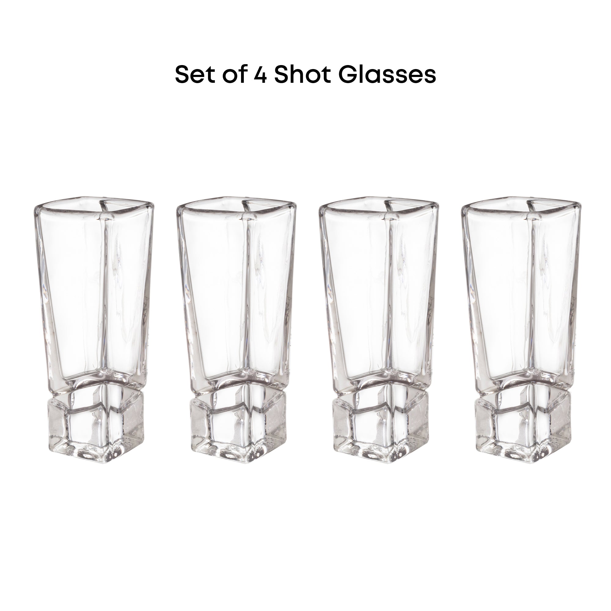 JoyJolt Carre verres à shot lot de 4 carré 4,4 cl