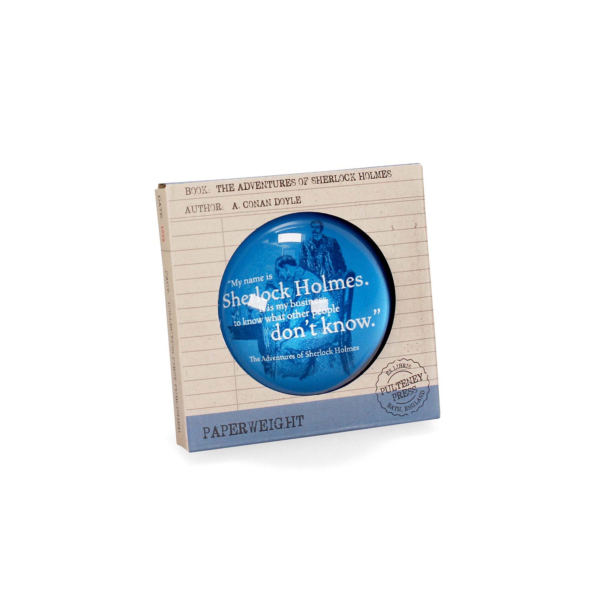 Sherlock Holmes Pulteney Press presse-papiers verre 70mm