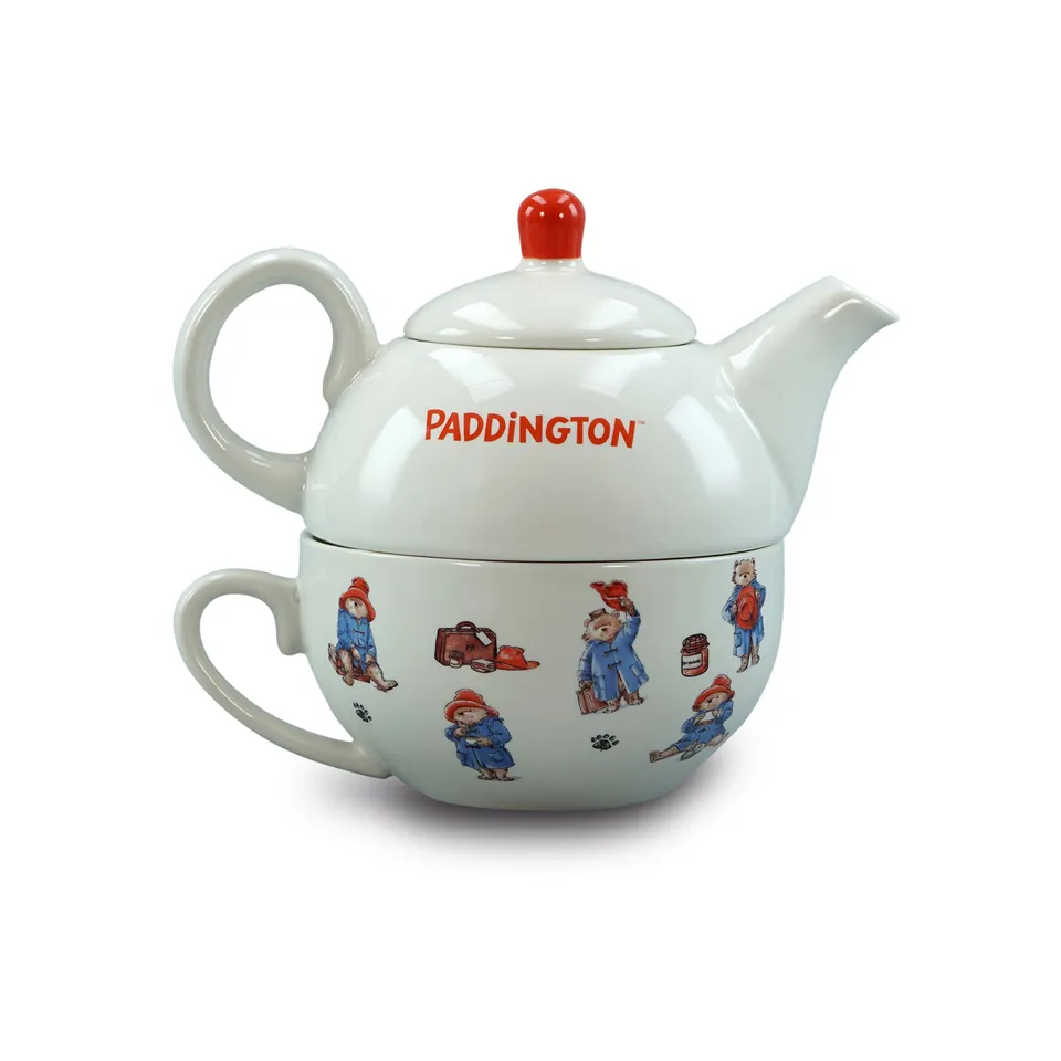 Paddington Tea For One service thé céramique blanc coffret