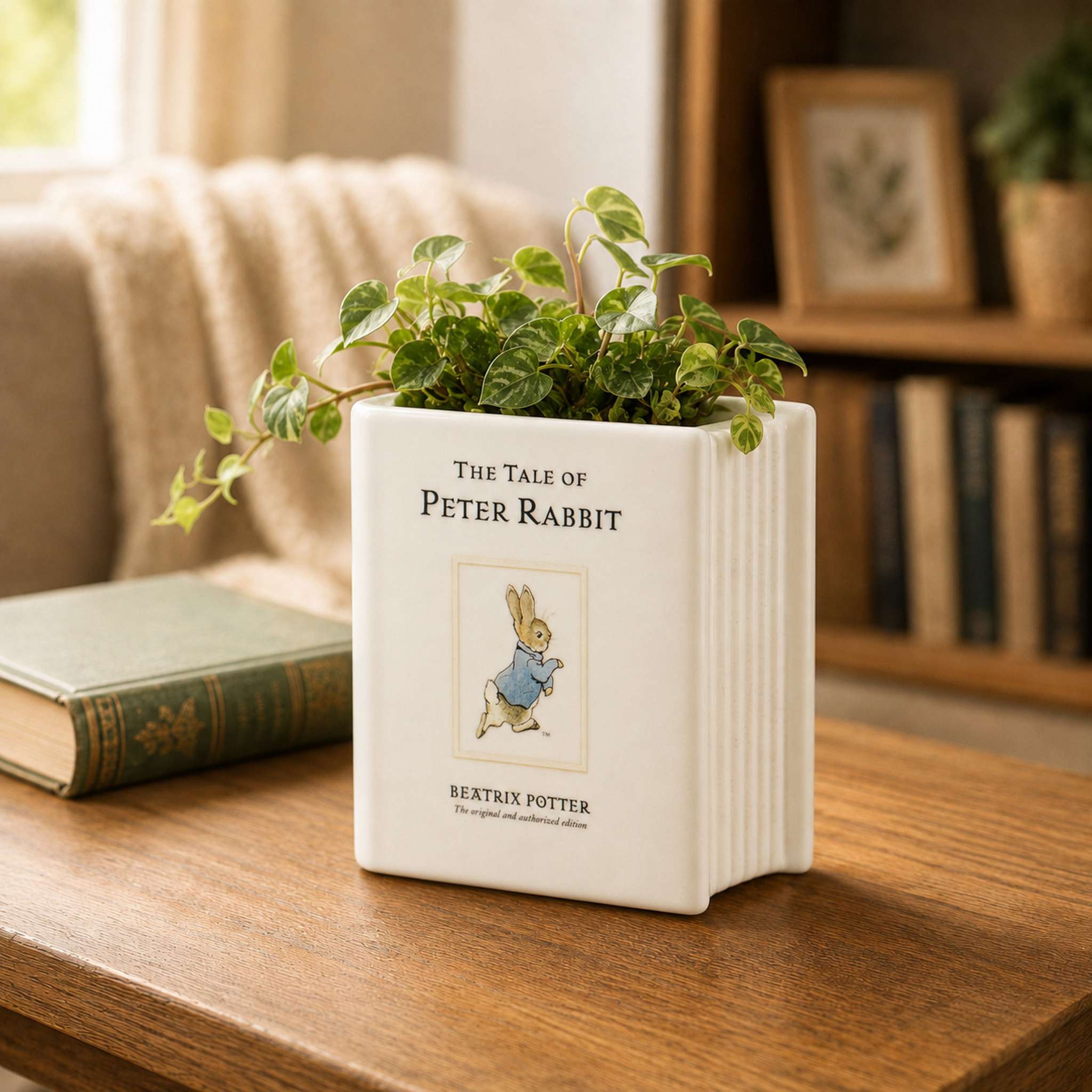 Peter Rabbit pot livre céramique blanc 10 cm