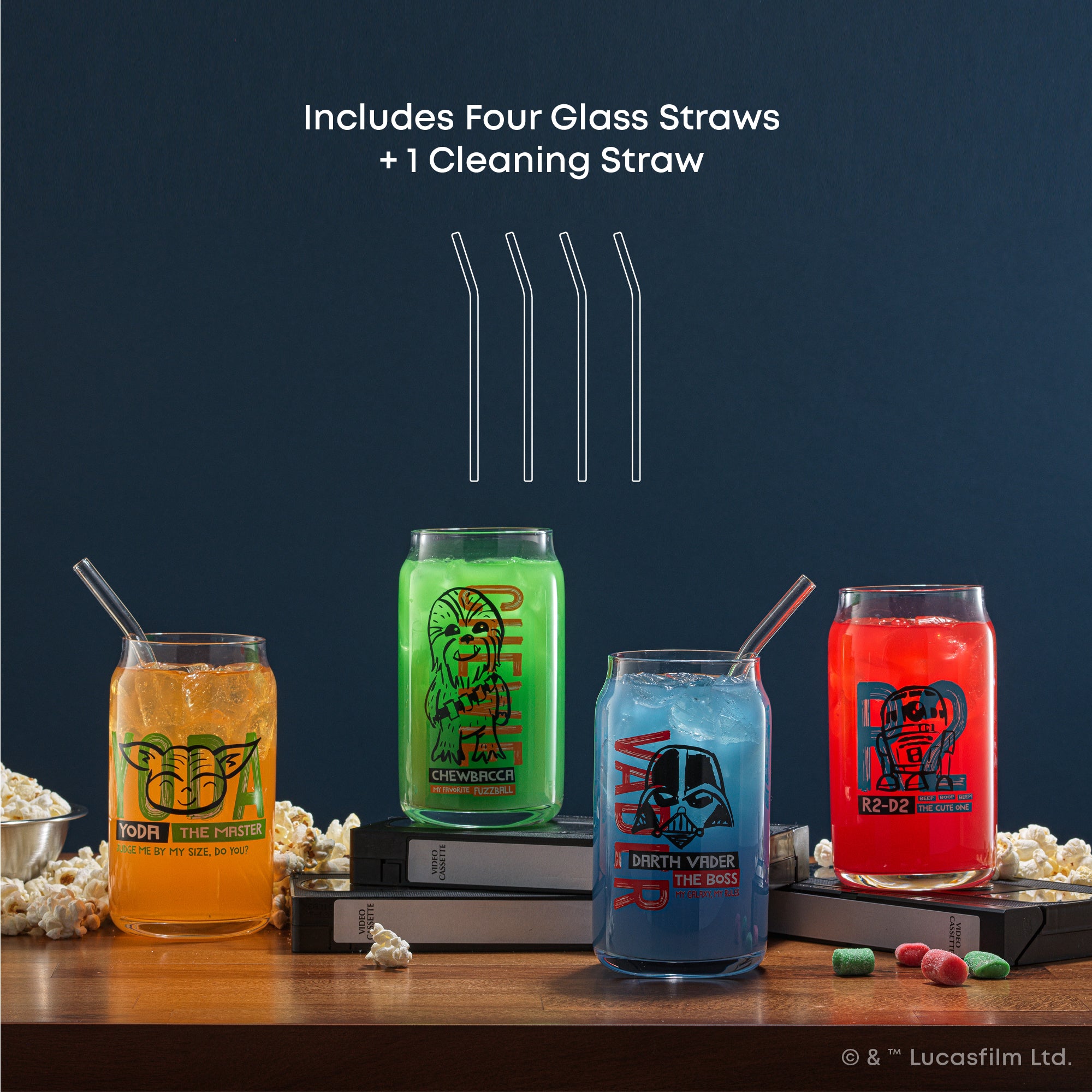 JoyJolt Star Wars Now Playing verres lot de 4 canette 47 cl