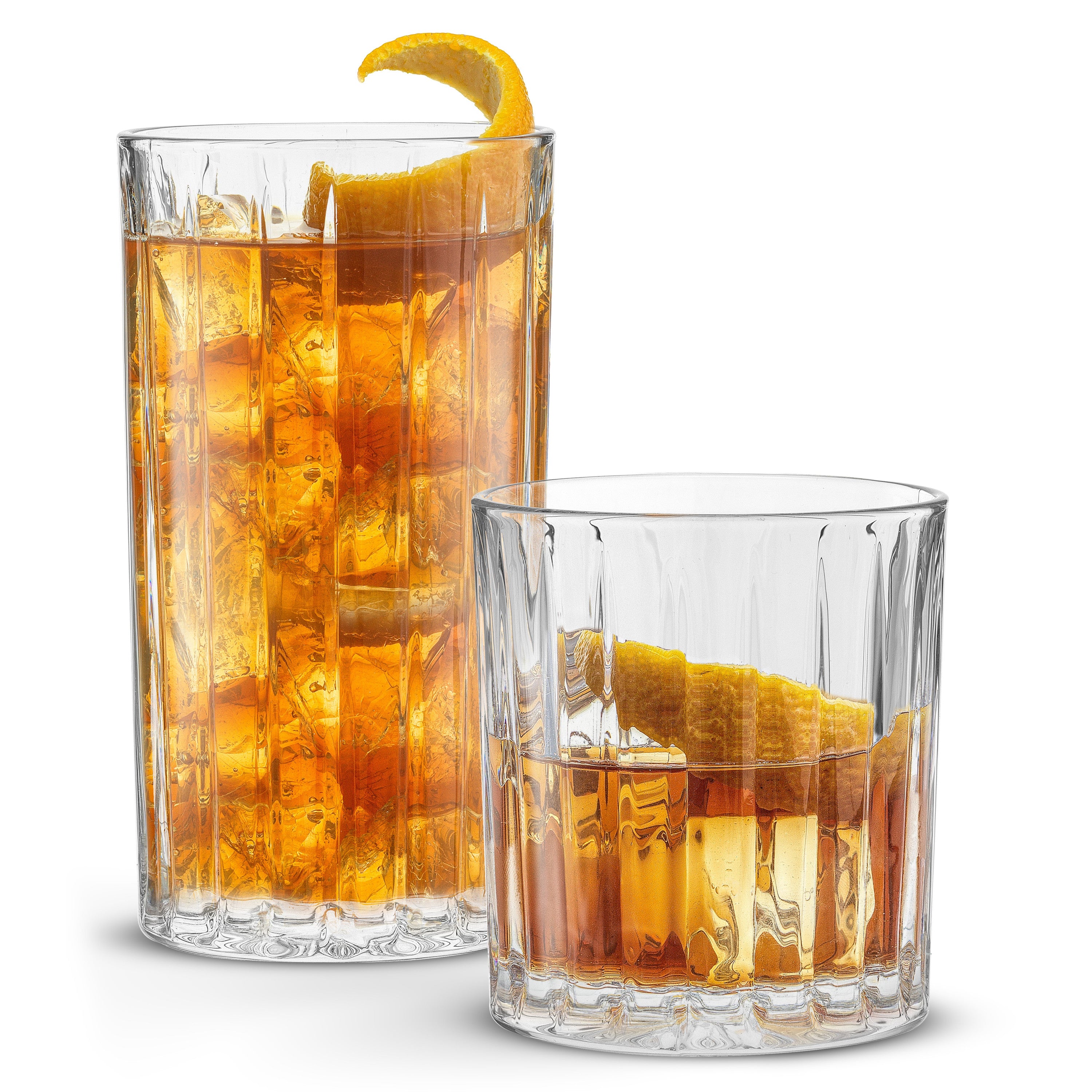 JoyJolt Alina Ribbed verres lot 8 41+35 cl