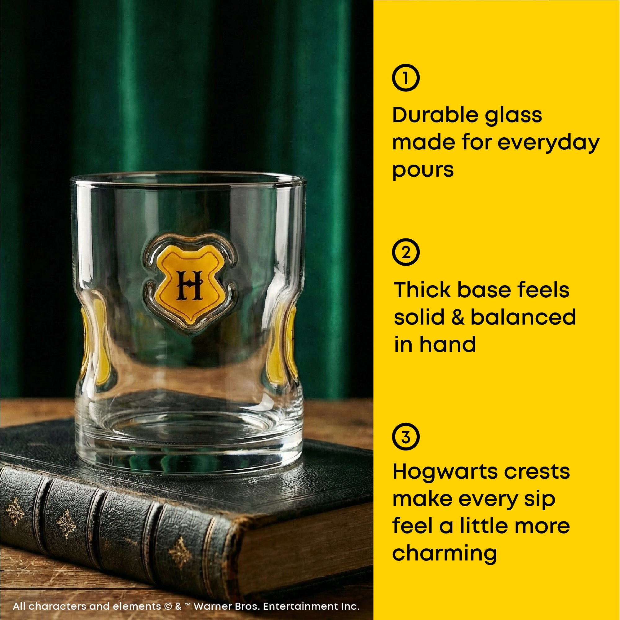 JoyJolt Harry Potter Hogwarts Icon verres lot de 2 Poudlard