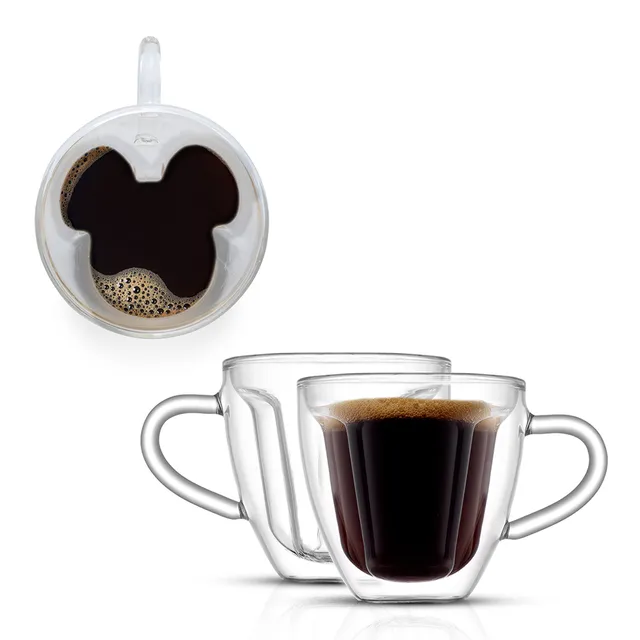 JoyJolt Disney Mickey Mouse tasse espresso double paroi 16 cl lot 2