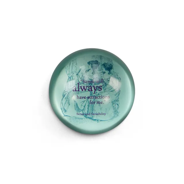 Jane Austen Sense & Sensibility presse-papiers verre 7 cm coffret