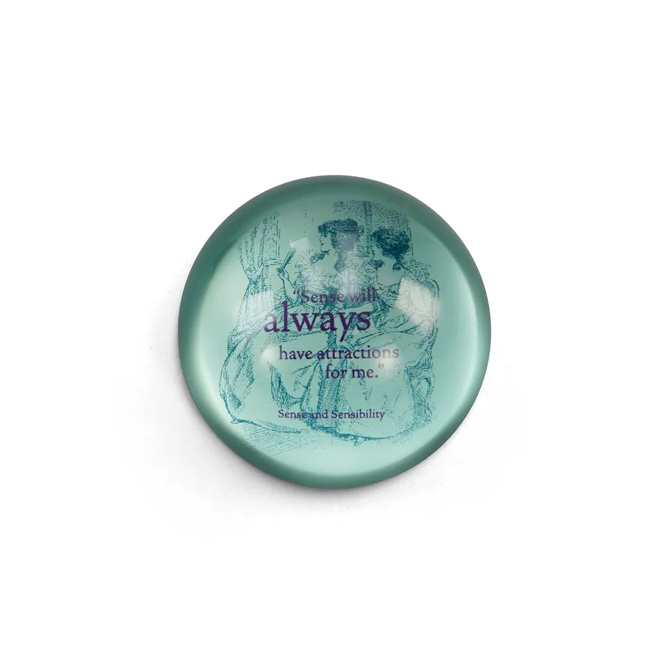 Jane Austen Sense & Sensibility presse-papiers verre 7 cm coffret