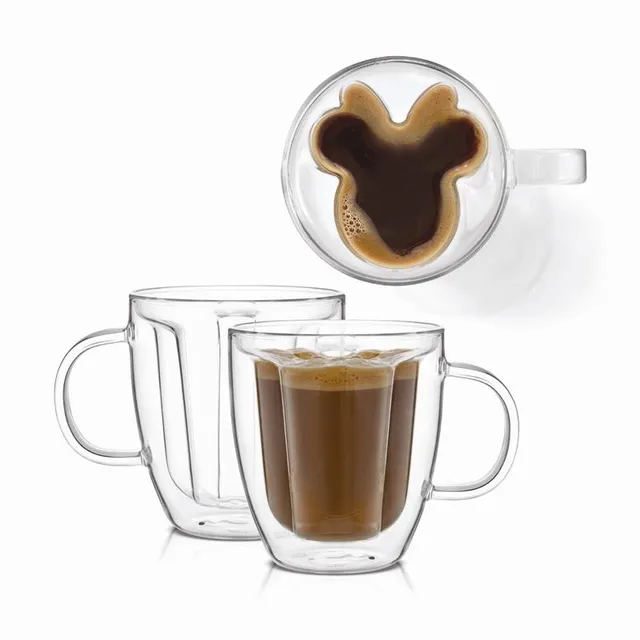 JoyJolt Disney Minnie Mouse 3D mug verre double paroi 38cl lot 2