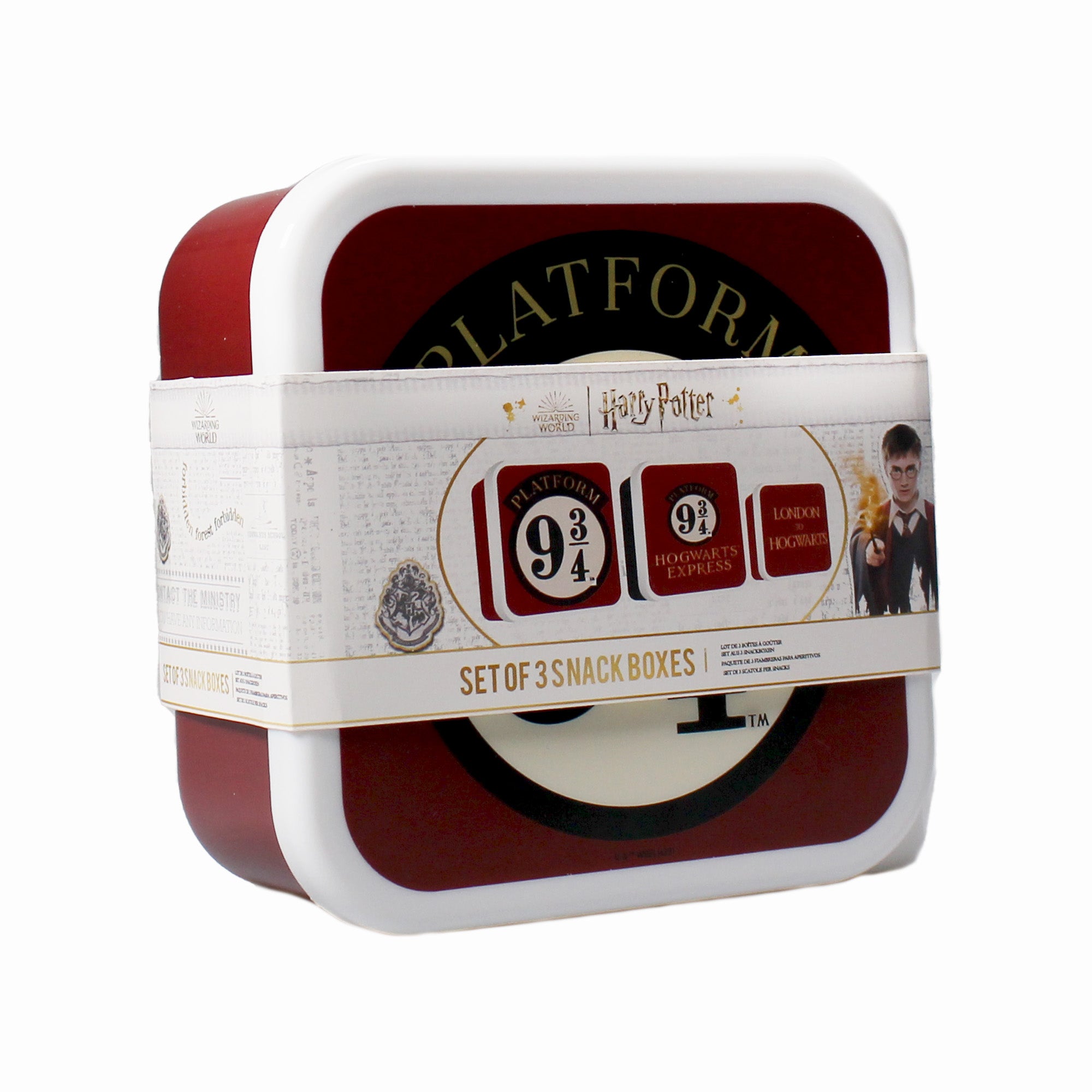 Harry Potter Voie 9 3/4 lot 3 boîtes goûter rouge